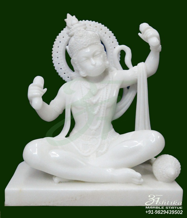 White Makrana Marble Hanuman Statue