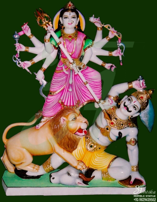 Marble Mahishasra Mata Statue