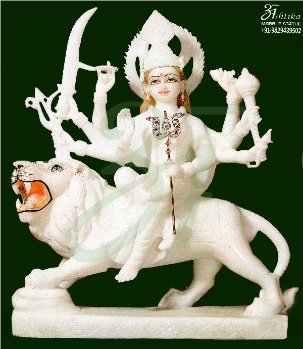 White Marble Durga Mata
