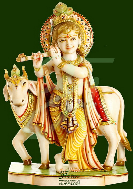 Marble Krishna Cow Statue Manufacturer