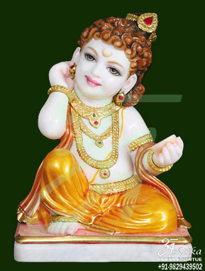 Marble Makhan Chor Krishna Ji Statue