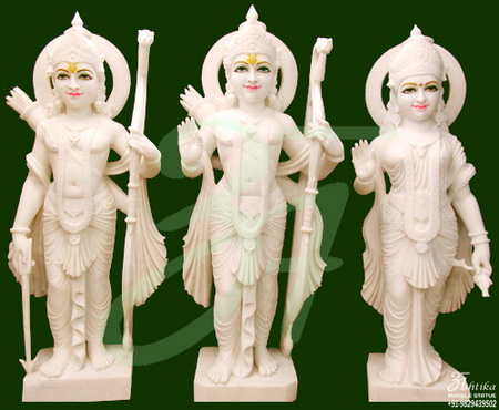 White Marble Ram Laxman Sita statue
