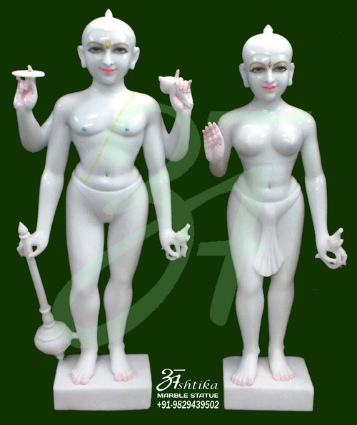 Iskcon Vishnu Laxmi Marble Statue
