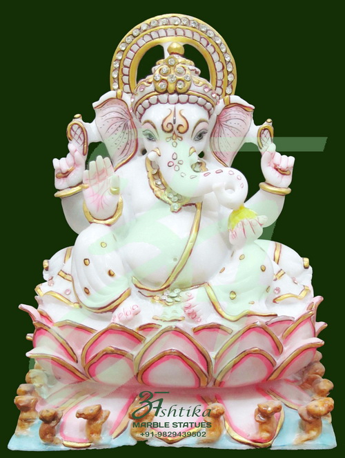 Stone Ganesha on Lotus