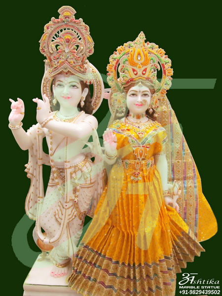 Statue Of Marble Radha Krishna