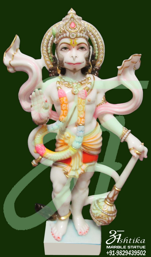 Standing Hanuman Marble Statue