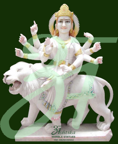 White Makrana Marble Durga Maa Statue