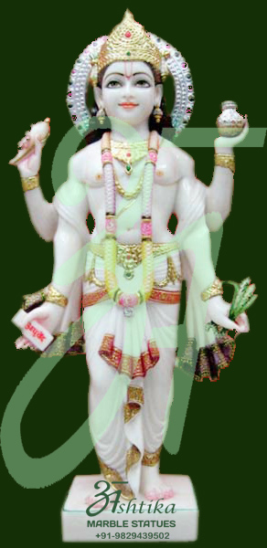 Marble Vishnu Indian God Statue