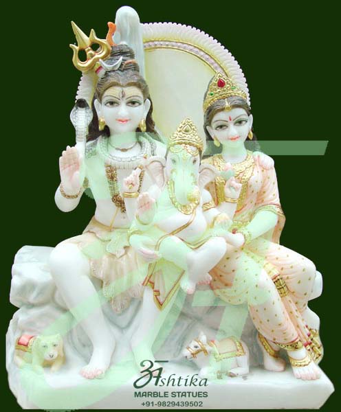 Shiv Parvati Marble Statue