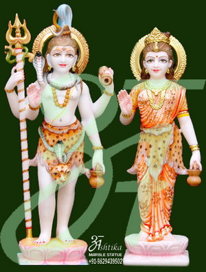 Marble Shiv Parvati Idol