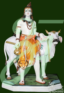 Lord Shiva Statue With Cow