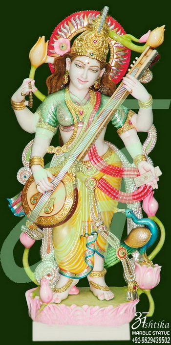 Colourful Saraswati Statue