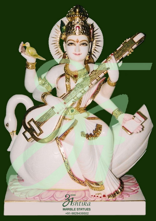 Mata Saraswati Marble Murti