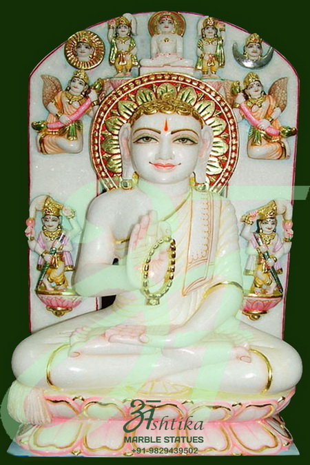 Jain White Marble God Statue