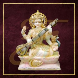 Saraswati Marble Statue 03