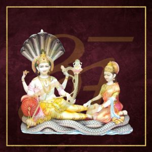 Vishnu Laxmi Marble Statue